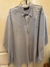Polo Ralph Lauren Men  s LS Solid Buttondown Oxford Shirt, Blue 4X
