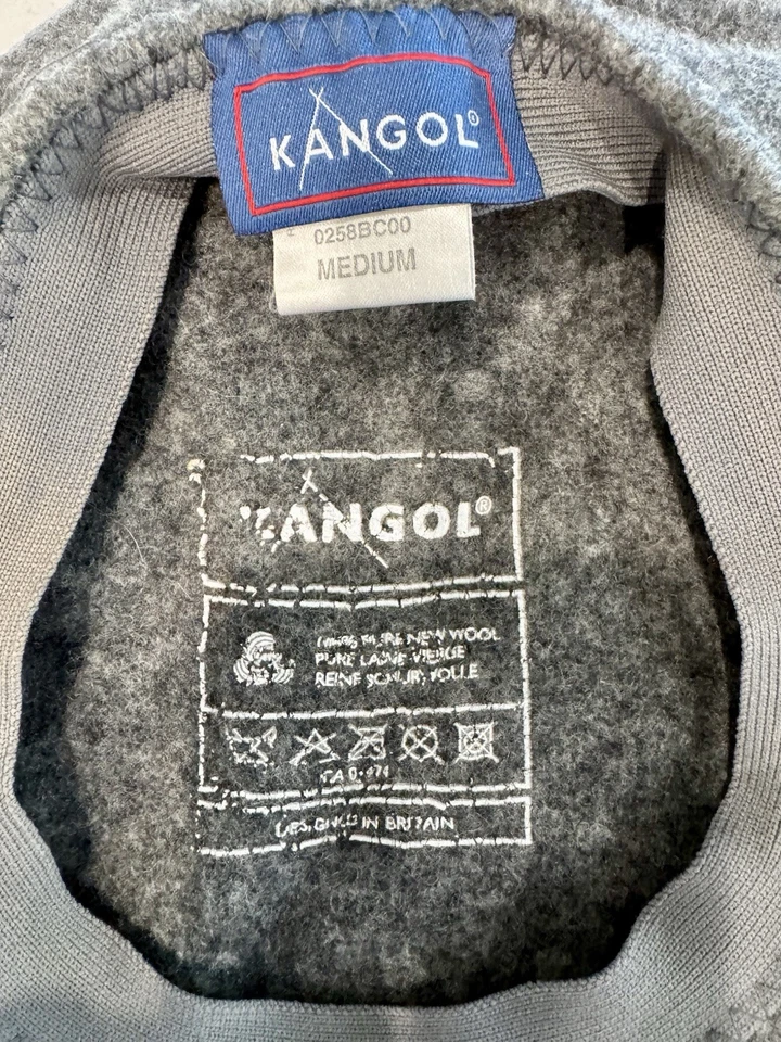Boné masculino Kangol 100% puro novo lã cinza notícias menino médio - Imagem 3 de 4