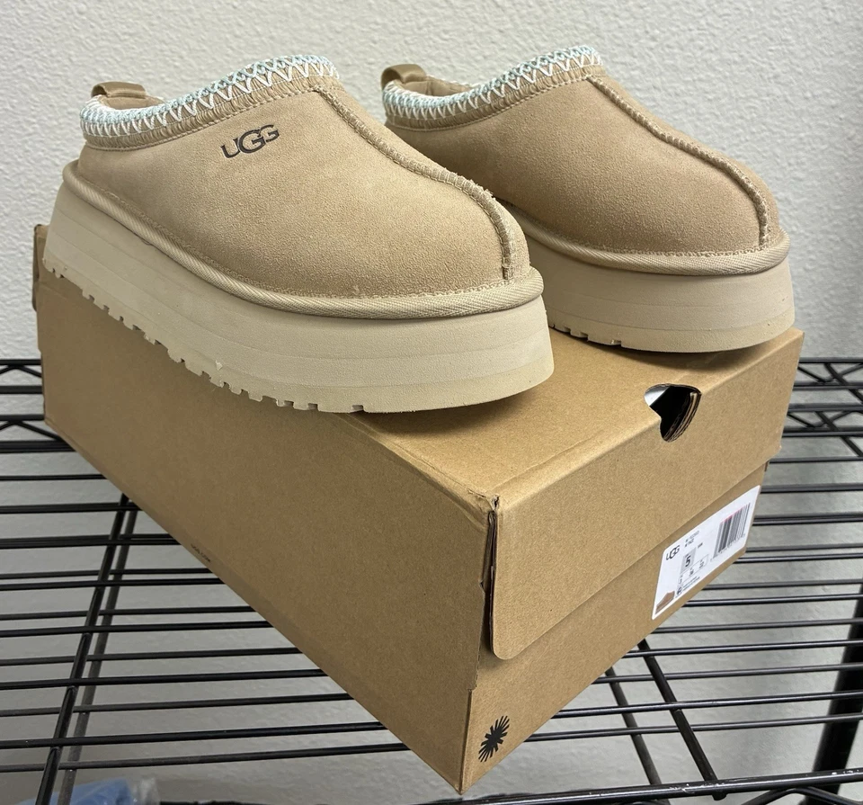 UGG Women's Tazz Platform Slipper Sand Authentic W/ Blue 1122553 All Sizes - Image 2 of 4