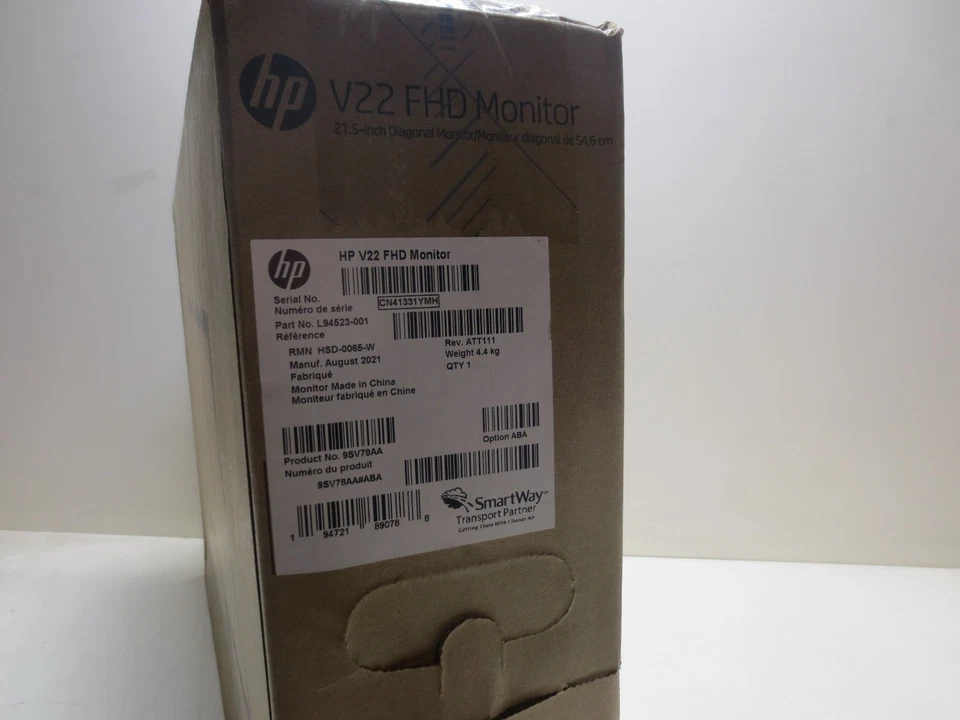 HP V22 21.5in FHD Diagonal PC Computer Monitor, L94523-001 - New Factory  Sealed - Image 3 of 4