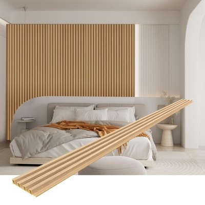 8-Pack WPC Slat Wall Panels - 3D Wall Panels, Water-Proof and Easy Installati...