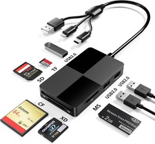 XD/MS/TF/CF/SD Card Reader for iPhone, 8 in 1 Multi Memory Stick Pro Duo Adap...