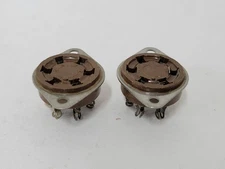 2X Amphenol MIP6 6 pin vacuum tube socket - brown - for WE 310, 6E5, etc