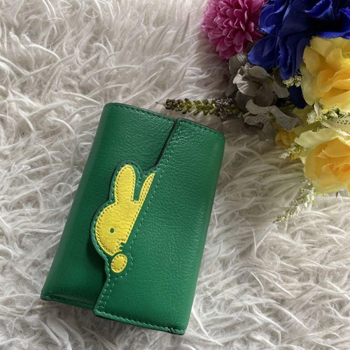 Mulberry Miffy Trifold Wallet Lone Green Silky Calf Designer Luxury Rare Model W