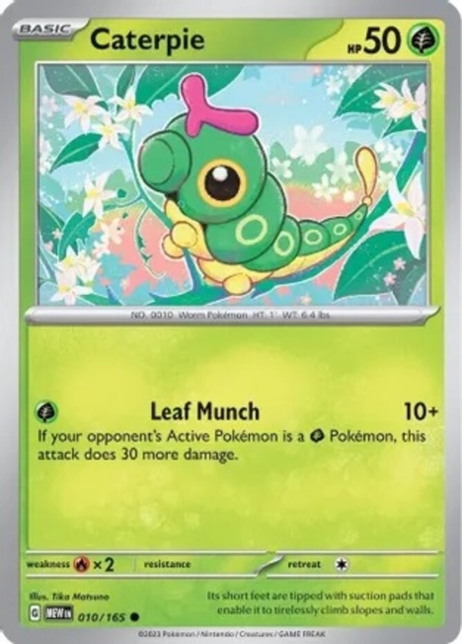 Caterpie - 010/165 - Common (Near Mint) Scarlet & Violet - 151 - Grass Pokémon