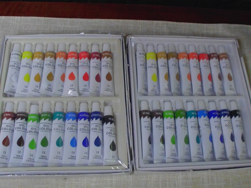 ARTISTS OIL COLOUR PAINT  0.4 OZ- 2 SETS OF 18 TUBES LOT NEW, Sealed!