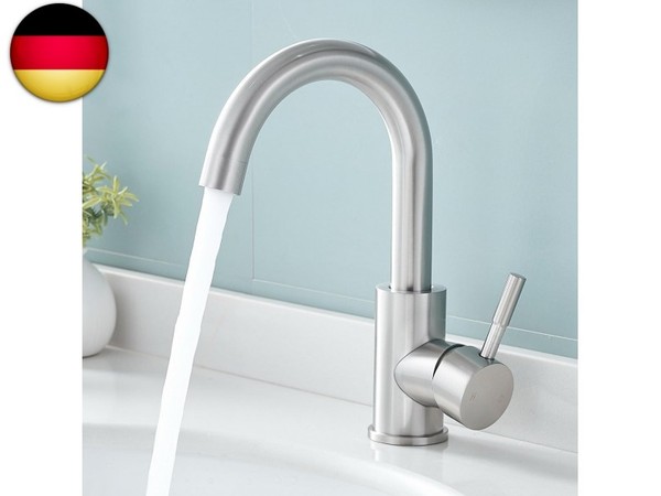 Fransiton Wasserhahn Bad Hoch, 360° Drehbar Wassersparende Waschtischarmatur-image