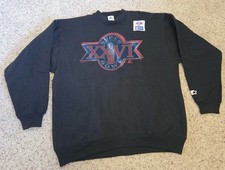 Vtg NEW Starter Super Bowl XXVI 1993 Black Crewneck Sweatshirt One Size Redskins