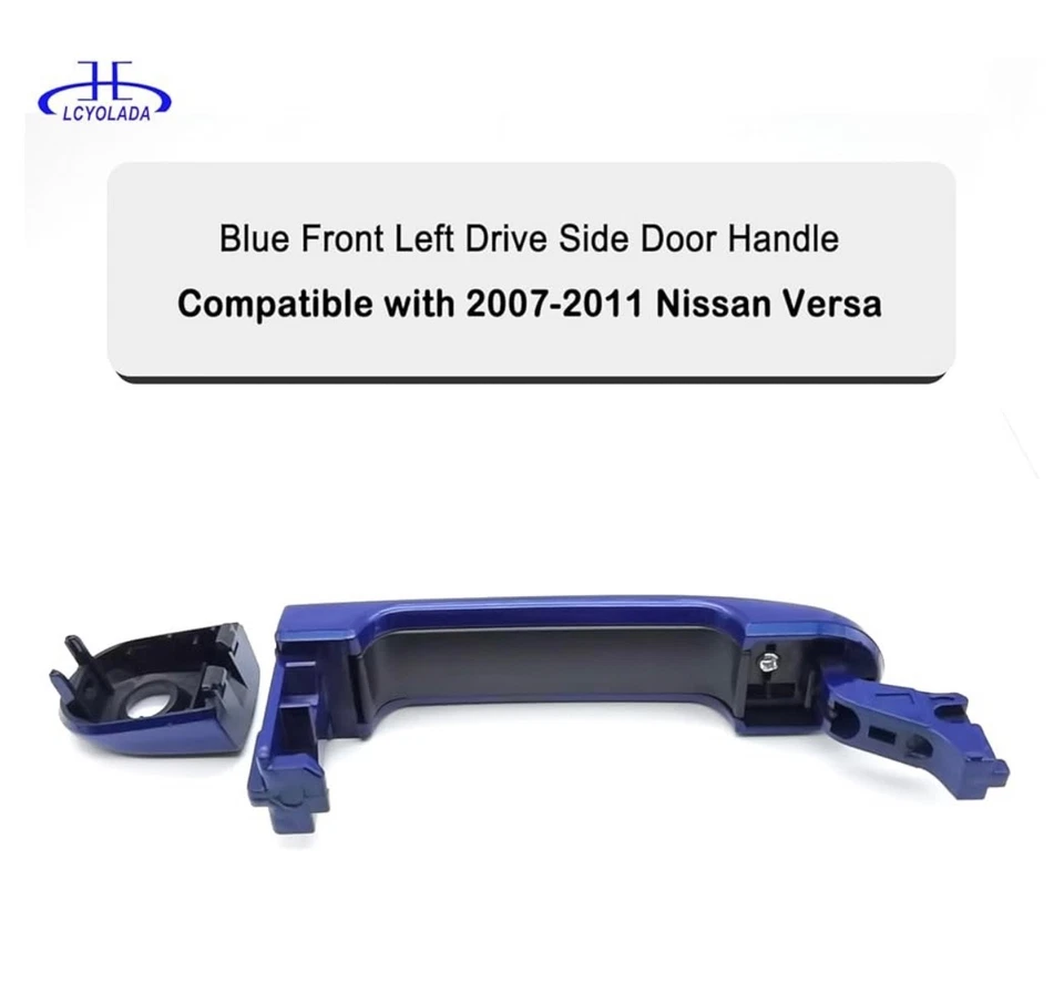 Синяя передняя левая наружная дверная ручка водителя для Nissan Versa 2007-2012 годов выпуска - Изображение 2 из 4