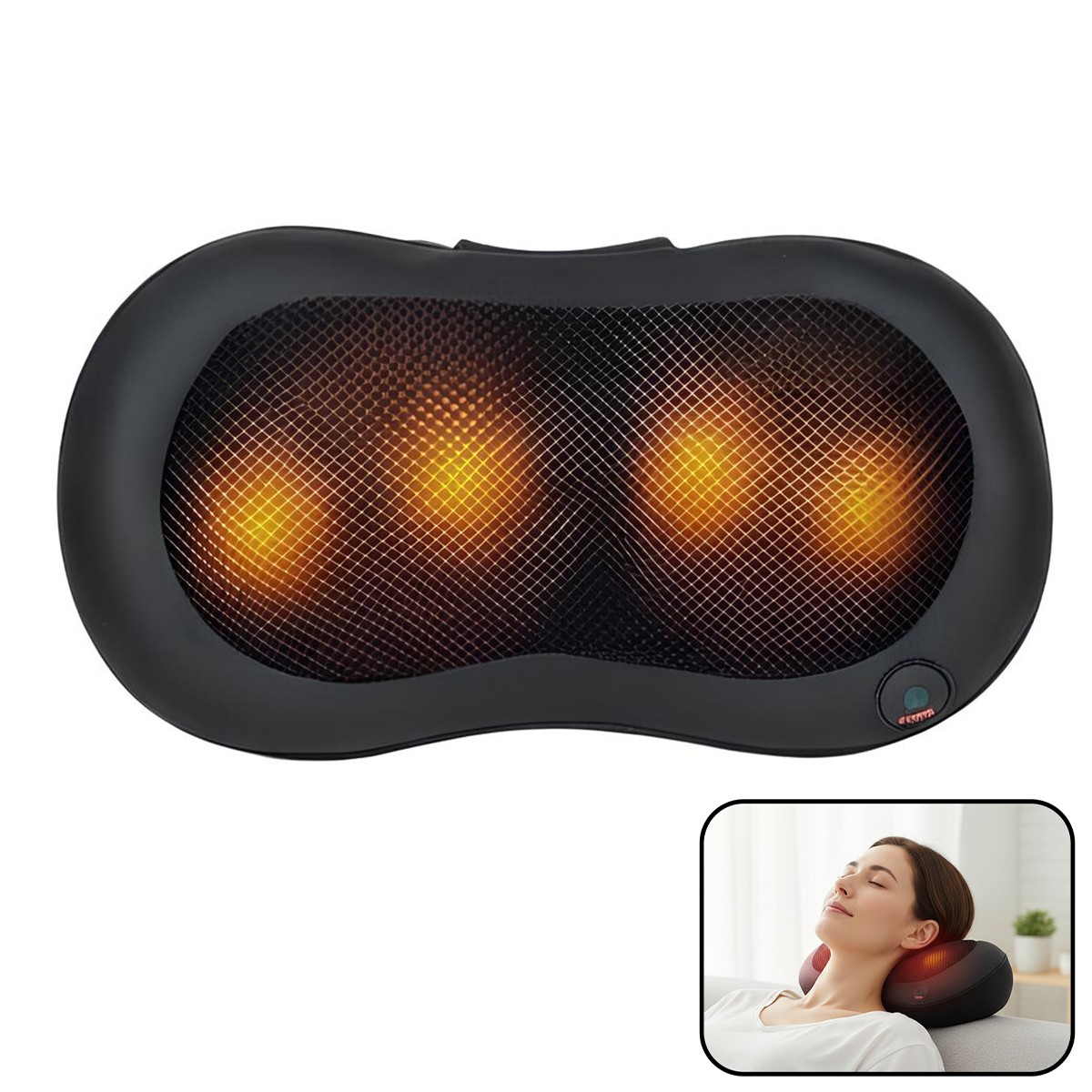 Coussin de massage électrique chauffant Avizar 24W pour massage cervical et lombaire