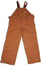 NWT Carhartt Bib Overalls Duck Quilt Lined Men 50x32 Double Knee R02 BRN USA