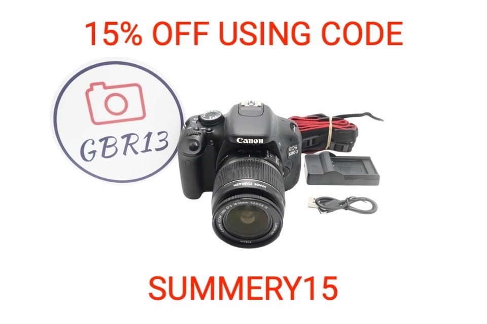 Canon 600D DSLR Camera 18MP + 18-55mm Lens Kit | VG Refurbished | 12M Warranty