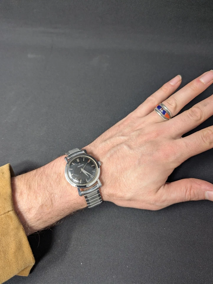 ¡CLÁSICO! Reloj pulsera Eterna-Matic 1952 negro y plateado automático suizo para hombre Foto 2 de 4