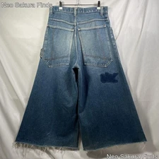 90s GAT Rave Pants Rare Anarchy Mark Baggy JNCO KIKWEAR Inspired Hakama Style