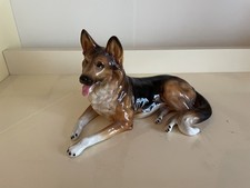 Statuette chien Berger Allemand – céramique émaillée