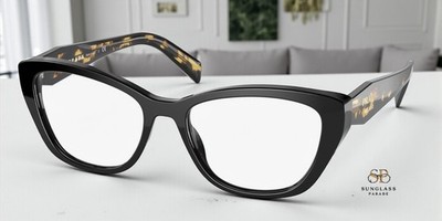PRADA PR 19WV 1AB1O1 Cat Eye Black Demo Lens 53 mm Women's Eyeglasses