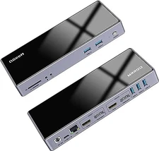 QGeeM USB 3.0 Docking Station,Single 5K/Dual HDMI DispalyPort 4K@60Hz QG-D6902