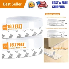 33.5 Ft  Silicone Door Draft Stopper - Weatherproof & Energy-Saving Seal