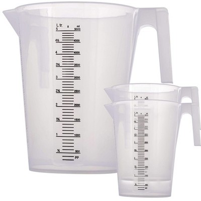 TCP Global 3 Liter (3000Ml) Plastic Graduated Measuring and Mixing Pitcher (Pack
