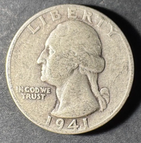 1941-D Silver Washington Quarter (Circulated) - (#2043) Very Fine Condition