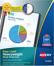 Heavyweight Sheet Protectors Diamond Clear Easy Load 200 Document Protectors Set