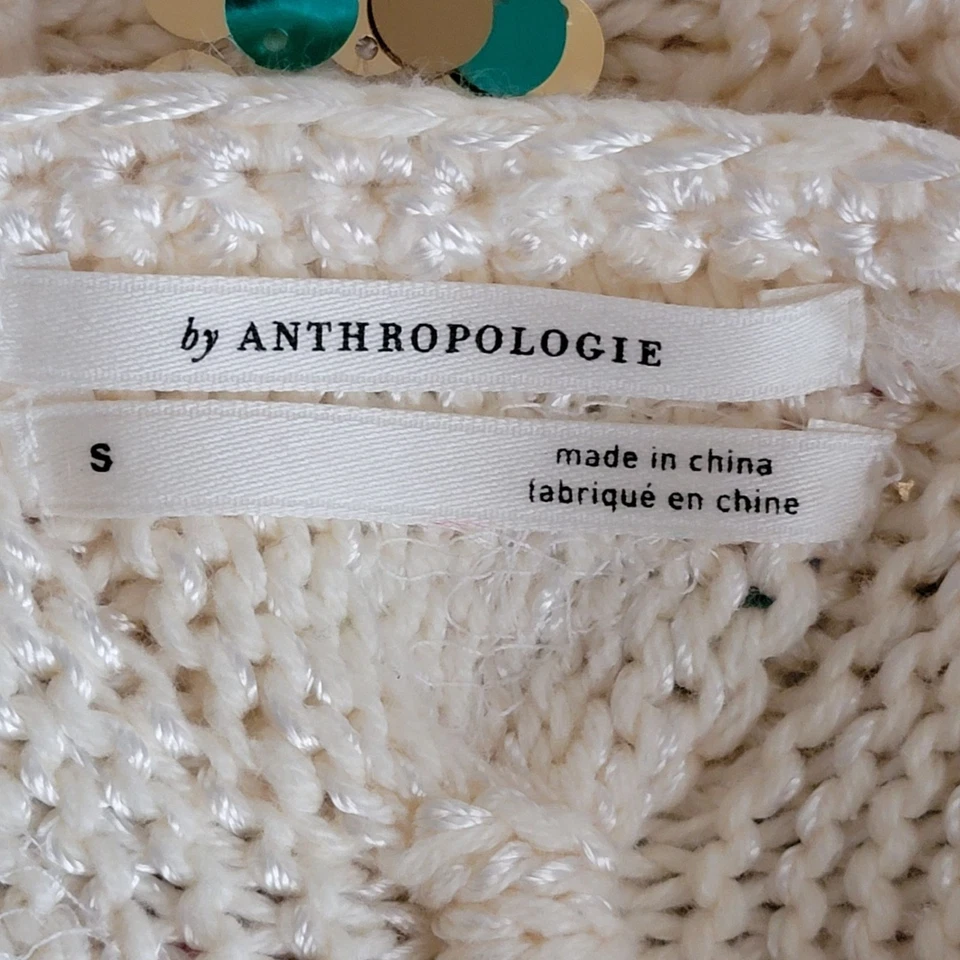 Anthropologie Lara Sequin Embellished Knit Sweater Small - Image 3 of 4
