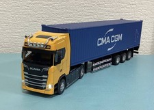 Scania Container Trailer CMA Giallo SCANIA Batt Boxato Sea Container Marittimo