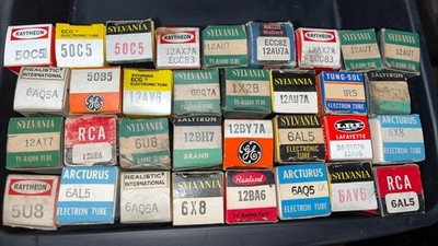 Vintage Vacuum Tube Empty Box Lot of 33 RCA Sylvania GE Radio Tube Boxes