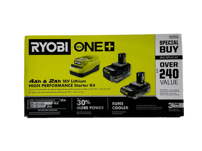 #ad Ryobi ONE 18V Lithium Ion High Performance Starter Kit 4Ah amp; 2Ah $61.74