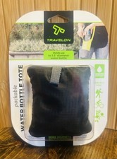 Travelon Packable Water Bottle Tote / Carrier-Black  Gray-Fast Free Shipping