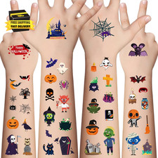 Halloween Temporary Tattoos for Kids - 360 Pcs Bulk Halloween Trick or Treat Fak