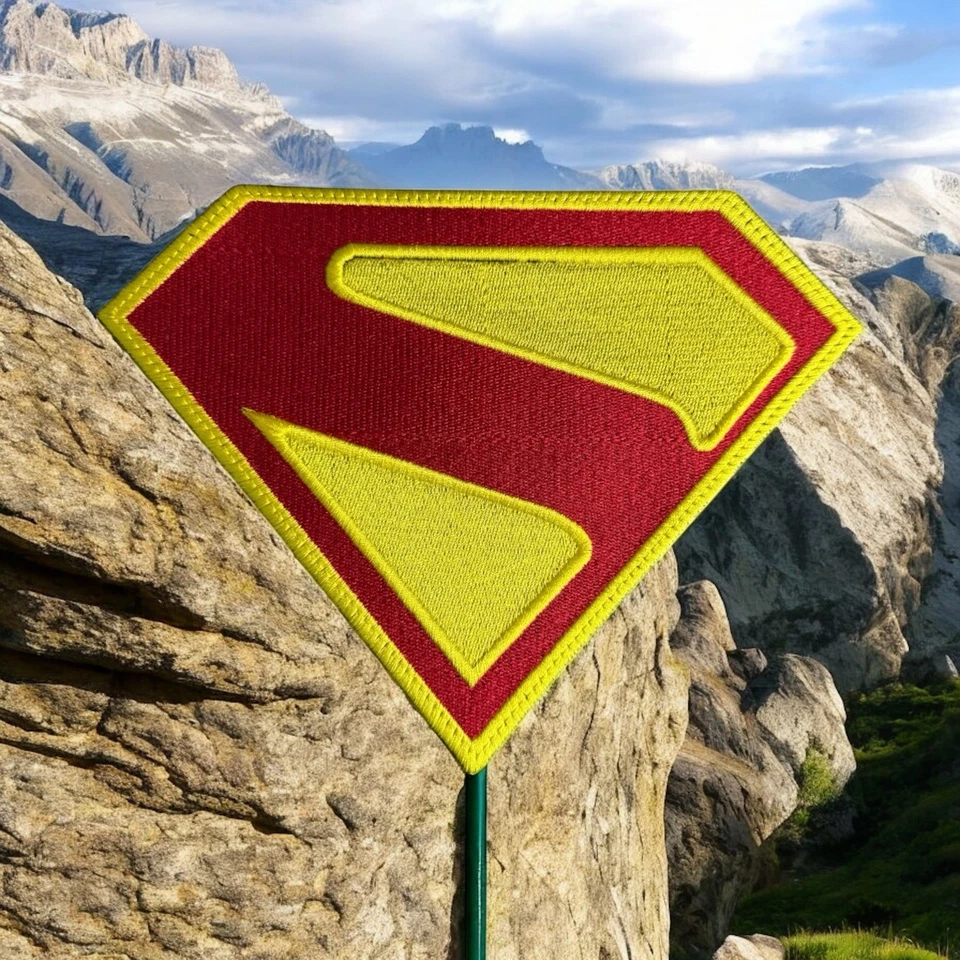 Superman Logo Embroidery Patch 7.06" X 5.30"/11.09" X 7.50"/14' X 10.52" - Image 4 of 4