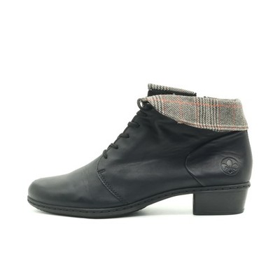 Rieker Damen Stiefelette Schwarz Leder Knöchelhoch  Komfort EU 41