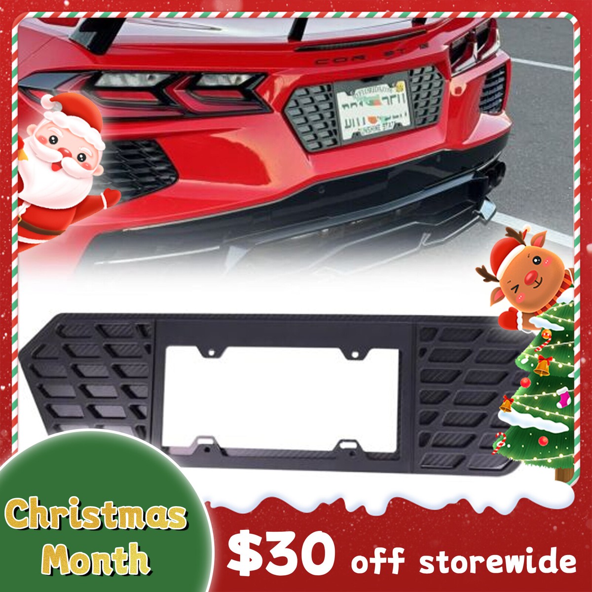 GPH Red Mist License Plate Frame Bezel For 2020-2025 Chevy Corvette C8