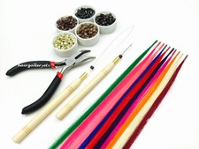 12" I tip 100 Human Hair Extension 10pcs Micro Beads TOOL KIT PLIERS HOOK LOOP