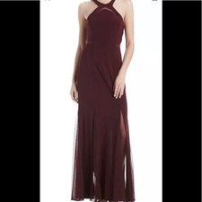 Women  s Formal Dress NW Collections Size 12 Burgundy Red Maxi Gown