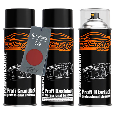 Autolack Spraydosen Set für Ford C9 Copper Glow Metallic Grund Basis Klarlack
