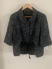 Talbots Black White Lined Top Size 12