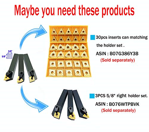 3PCS 5/8" Left Cutting CNC Lathe Carbide Excircle Indexable Turning Tool Holder - Picture 5 of 6