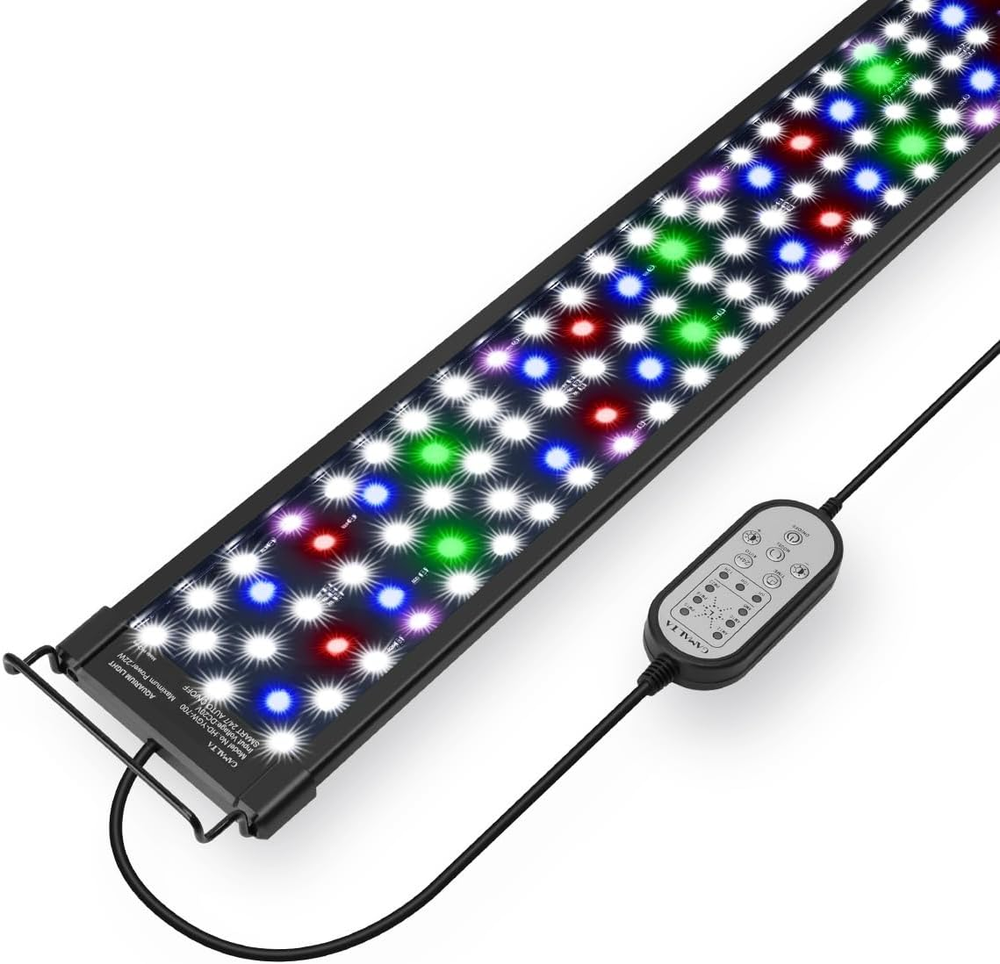 14W Aquarium Light with 24/7 Natural Cycle and 9 Modes Including Water Grass & 7 Colors