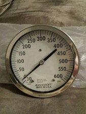 Ashcroft General Service 6" guage Part 60-1009A-02B NOS 600 Psi 1/4 npt Fitting