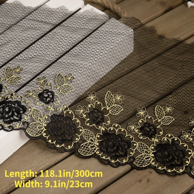 Tela de encaje bordada cinta malla transparente para ropa hágalo usted mismo coser decoración disfraz Foto 2 de 3