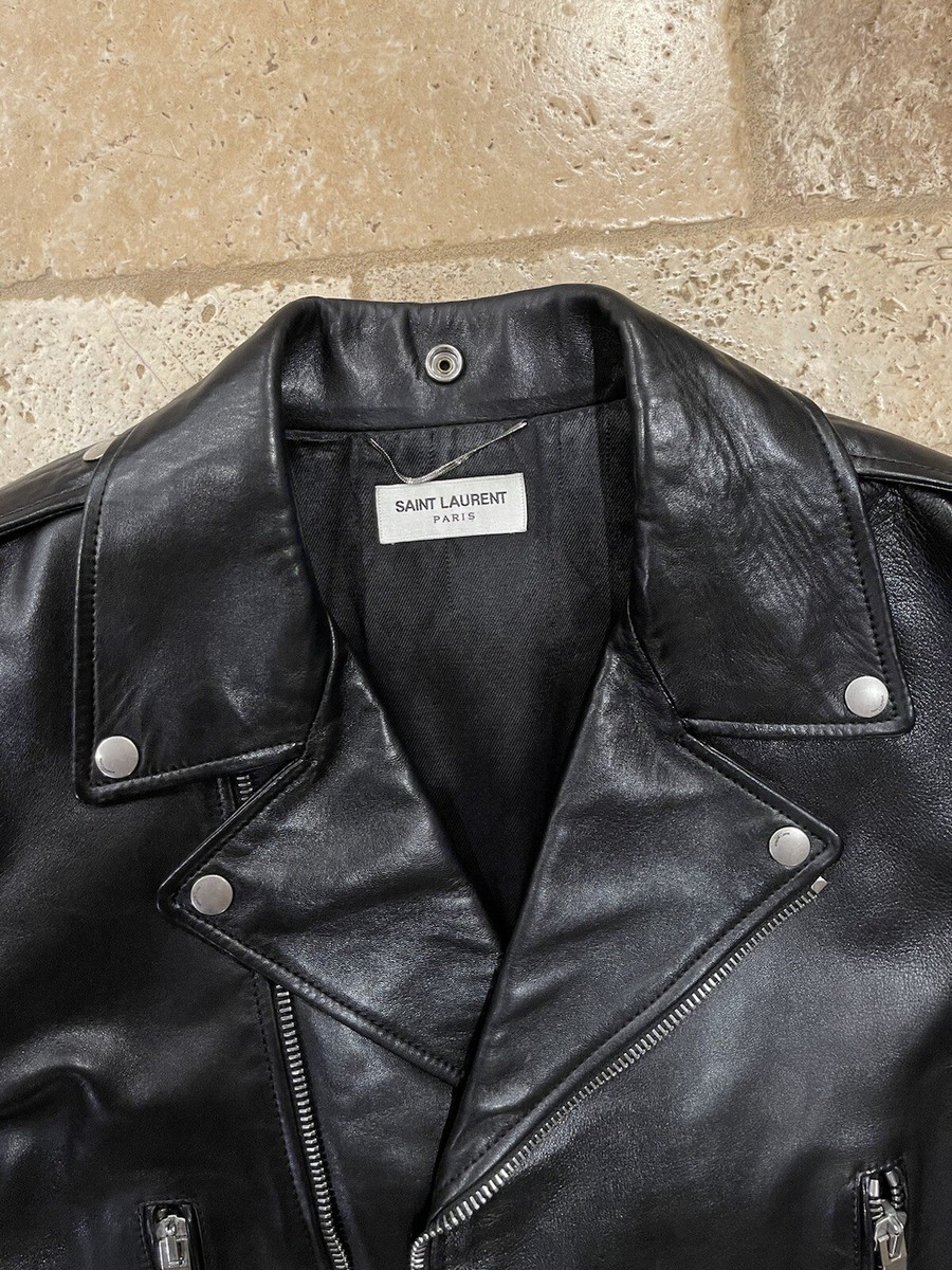Saint Laurent SS16 L01 Lamb Leather Biker Jacket - Hedi Era size