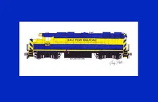 East Penn Railroad GP38-3 #2801 11"x17" Matted Print Andy Fletcher signed