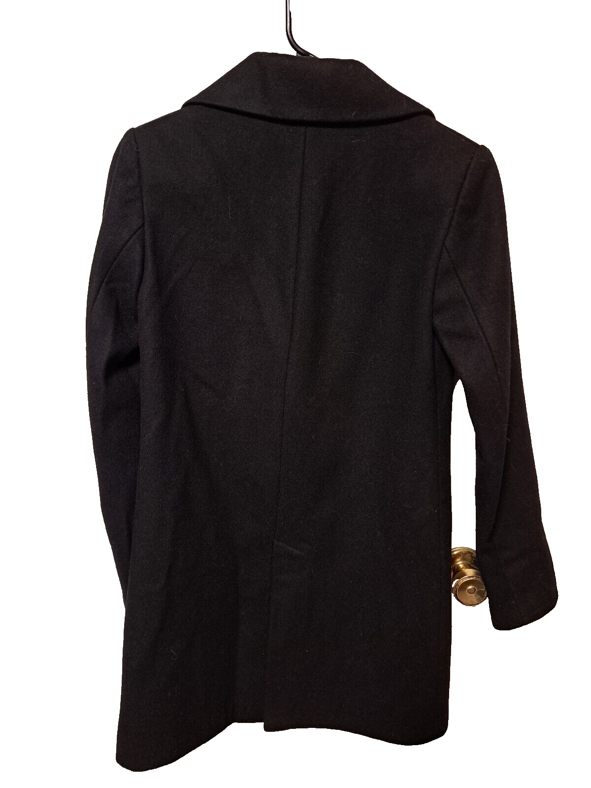 Zara Basic Double Breasted Wool Blend Black Coat … - image 2