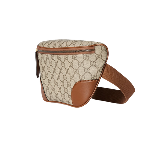 GUCCI GG Emblem Medium $1500 Beige And Dark Brown Belt Bag New & Authentic - Picture 2 of 4