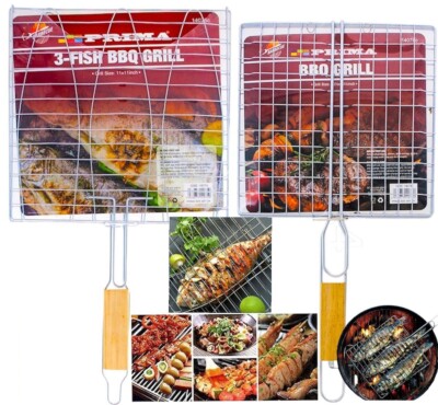 Neu Barbecue Grillkorb Grill BBQ Netz Steak Fleisch Fisch Gemüse Halter Werkzeug