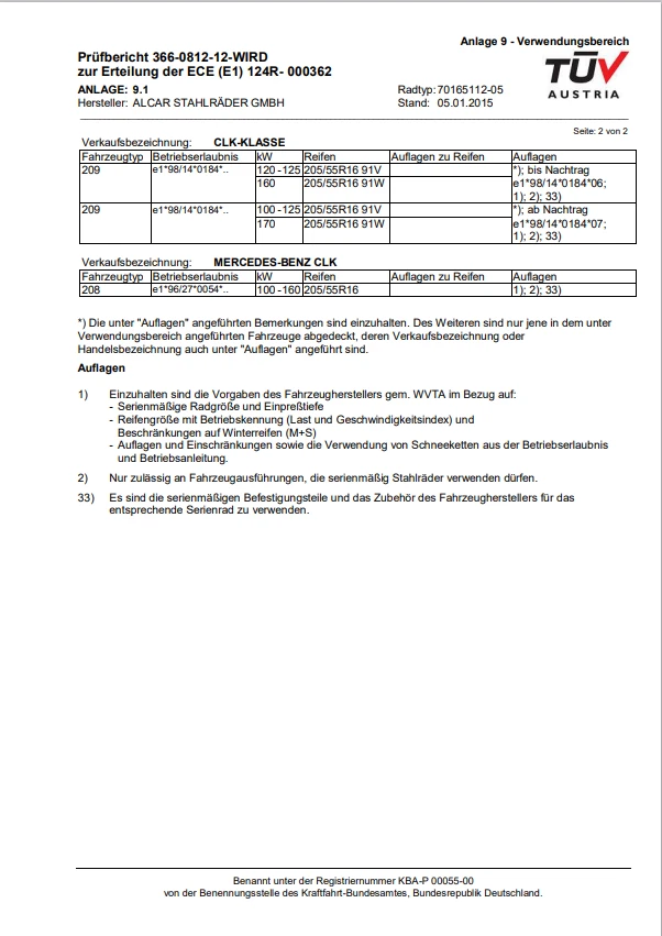 1 x Stahlfelge für Mercedes-Benz C-Klasse / CLK  7Jx16H2 5x112 ET37 # 7127 - Bild 4 von 4