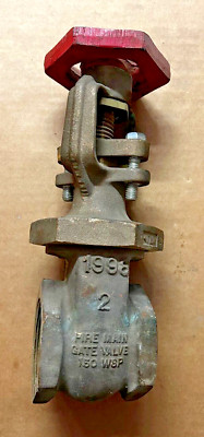 Fire Main 2'' Brass Gate Valve 150 SWP 175 WOG Threaded USA made