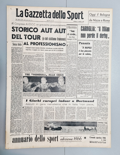 Gazzetta Dello Sport 1966 - Juventus-Bologna 2-1 - Inter, Cagliari, Roma